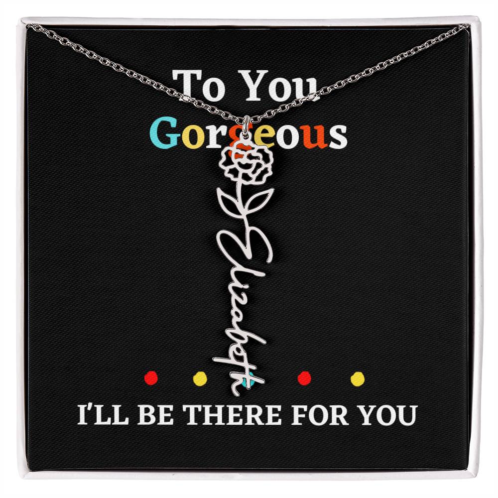 Birth flower necklace, birth month flower necklace Personalized with gift box