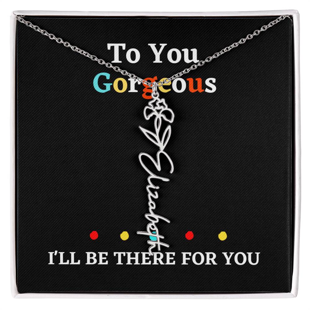 Birth flower necklace, birth month flower necklace Personalized with gift box