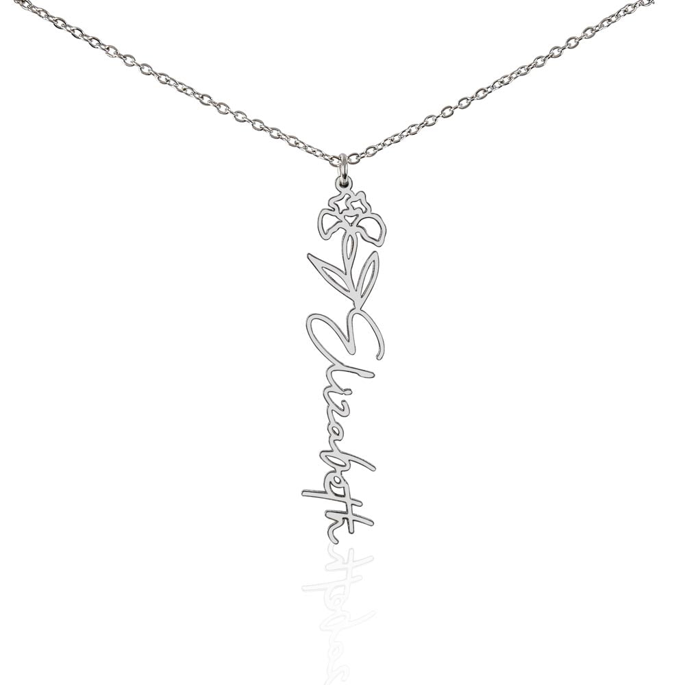 Birth flower necklace, Birth month flower necklace Customized with gift Box