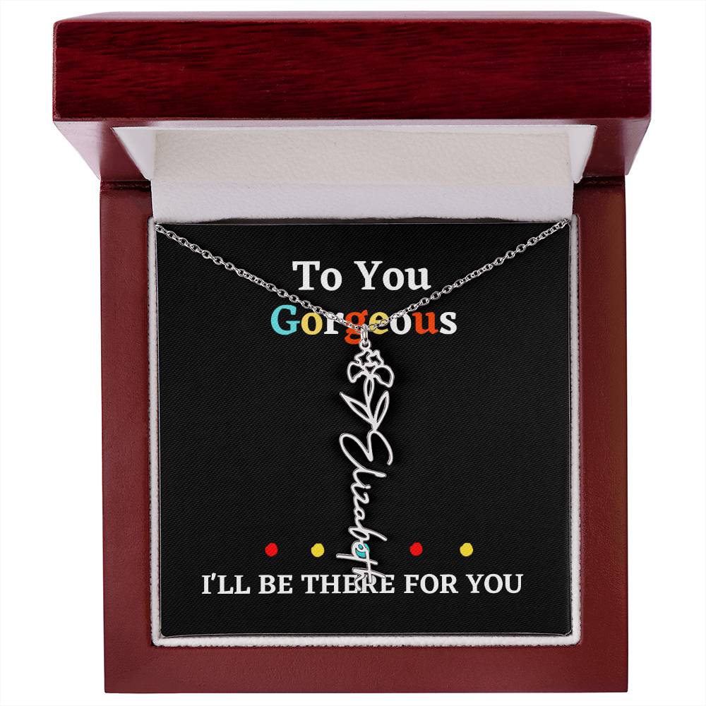 Birth flower necklace, birth month flower necklace Personalized with gift box