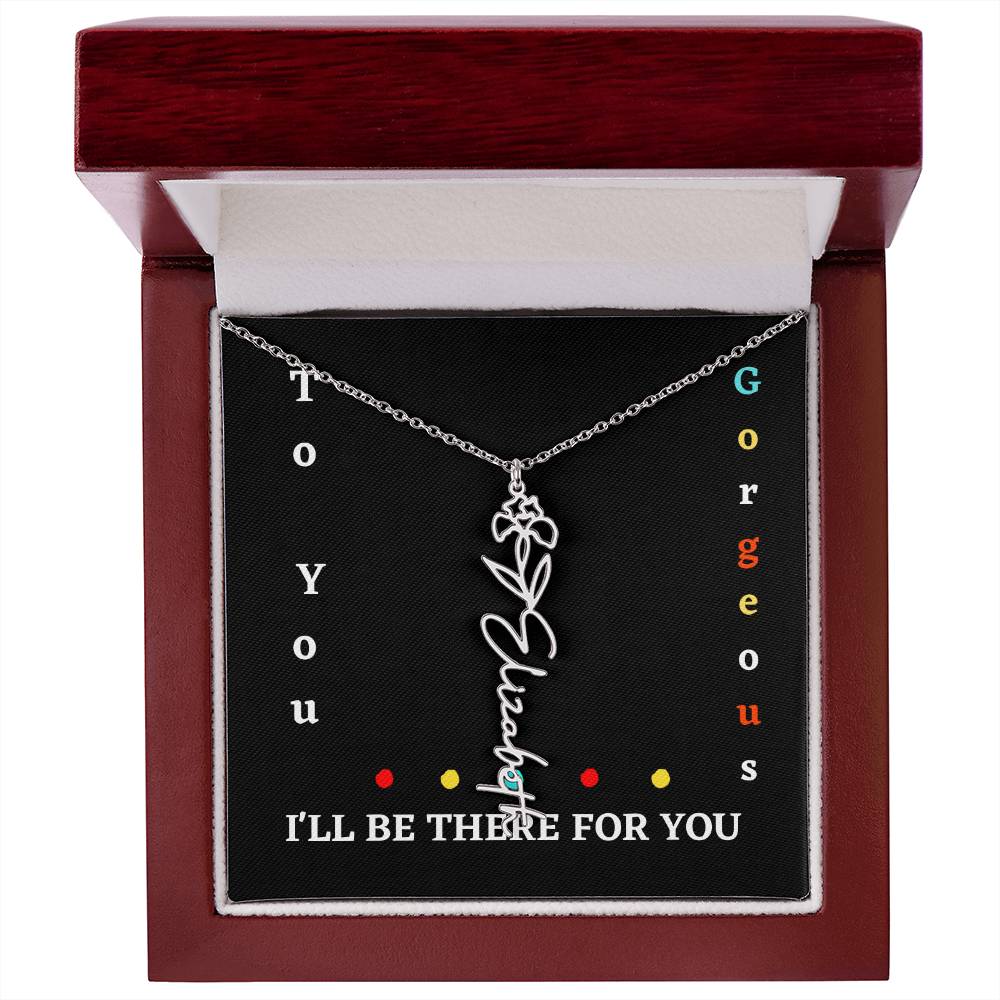 Birth flower necklace, Birth month flower necklace Customized with gift Box
