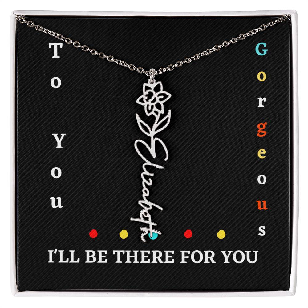 Birth flower necklace, Birth month flower necklace Customized with gift Box