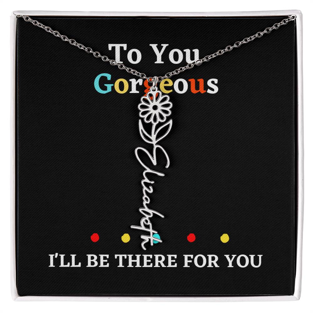 Birth flower necklace, birth month flower necklace Personalized with gift box