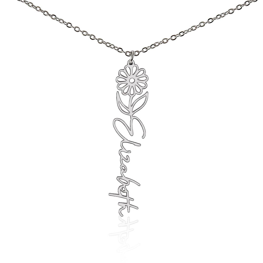 Birth flower necklace, Birth month flower necklace Customized with gift Box