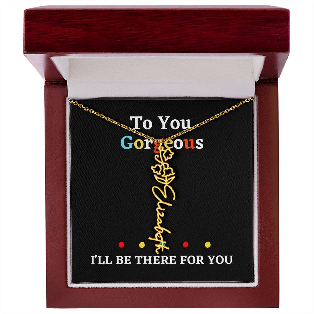 Birth flower necklace, birth month flower necklace Personalized with gift box