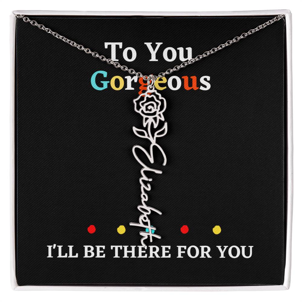 Birth flower necklace, birth month flower necklace Personalized with gift box