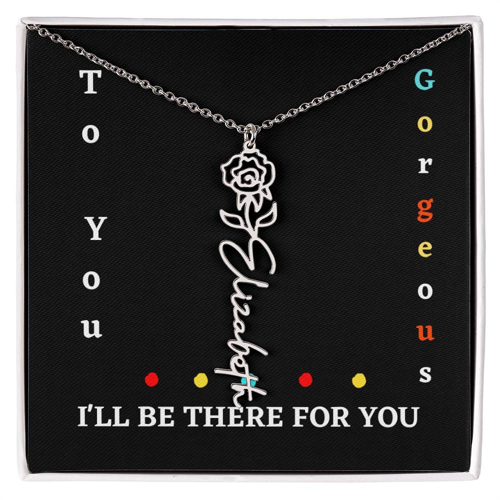 Birth flower necklace, Birth month flower necklace Customized with gift Box