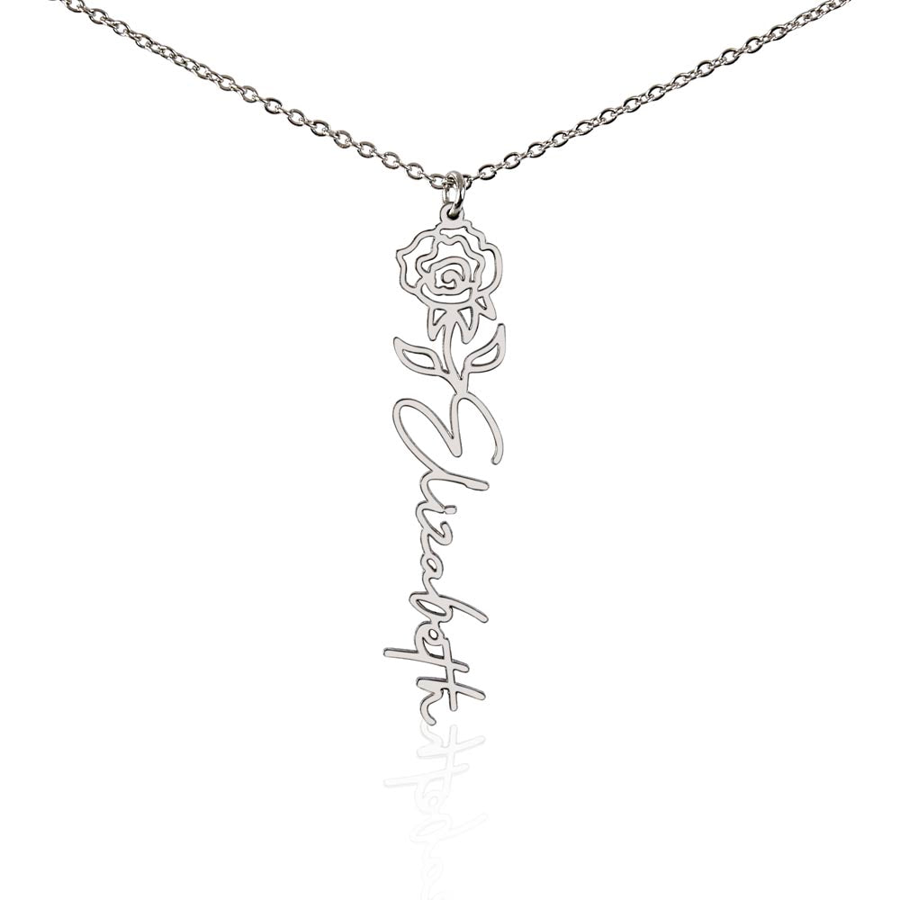 Birth flower necklace, Birth month flower necklace Customized with gift Box