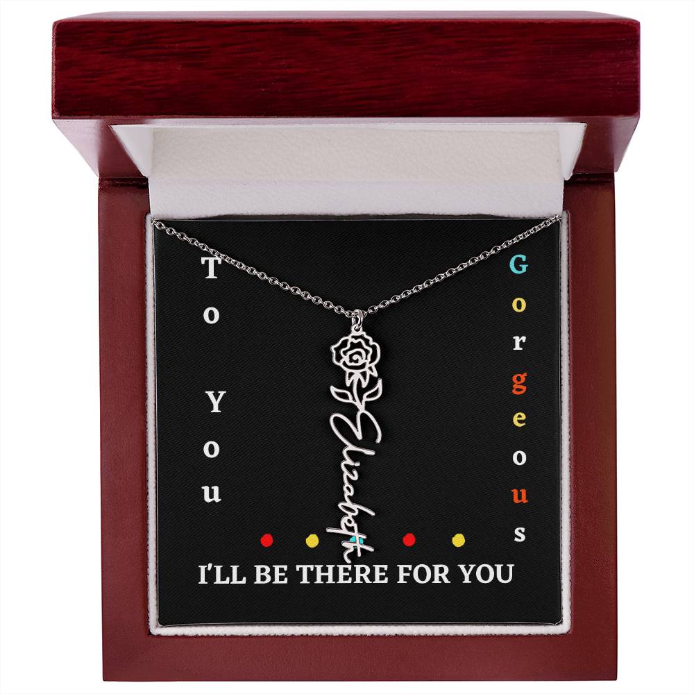 Birth flower necklace, Birth month flower necklace Customized with gift Box