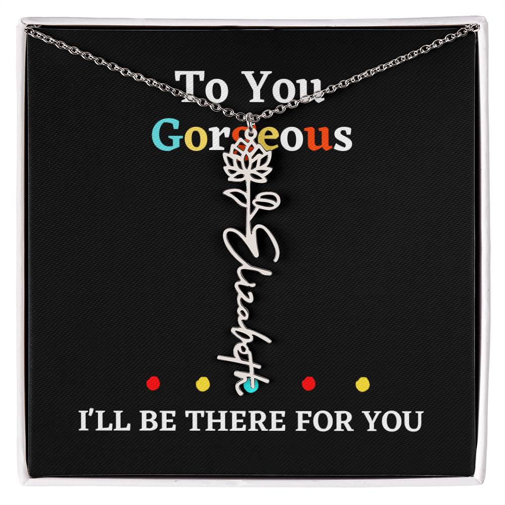 Birth flower necklace, birth month flower necklace Personalized with gift box