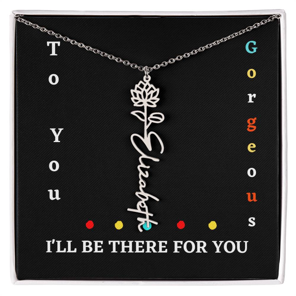 Birth flower necklace, Birth month flower necklace Customized with gift Box