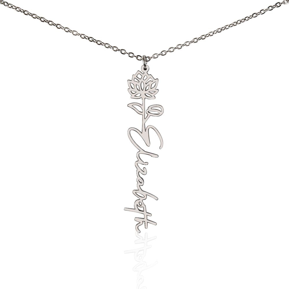Birth flower necklace, Birth month flower necklace Customized with gift Box