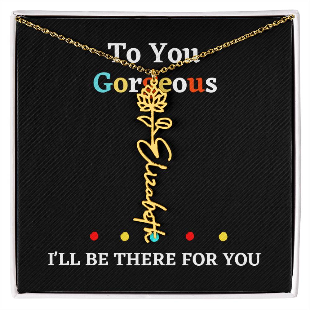 Birth flower necklace, birth month flower necklace Personalized with gift box
