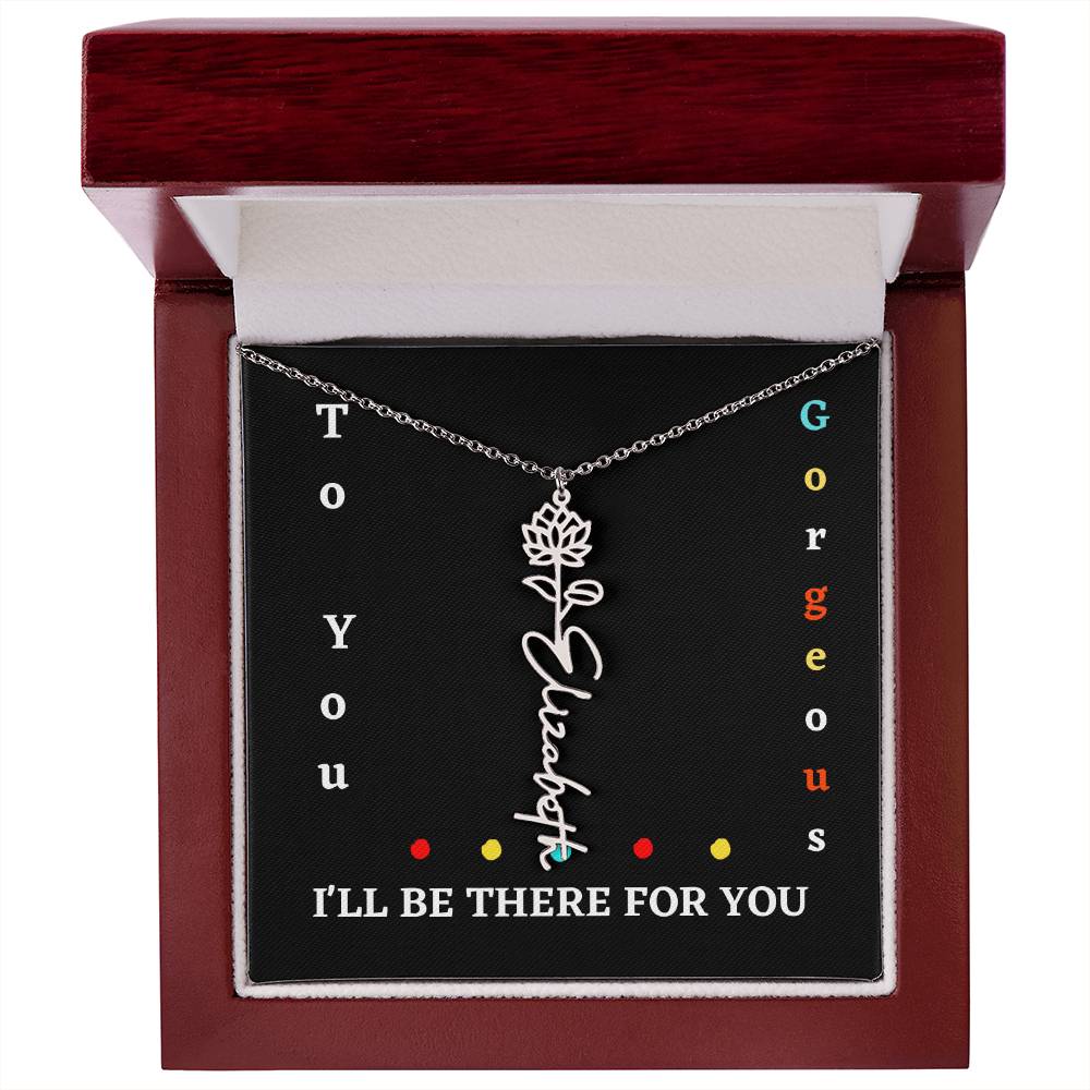 Birth flower necklace, Birth month flower necklace Customized with gift Box