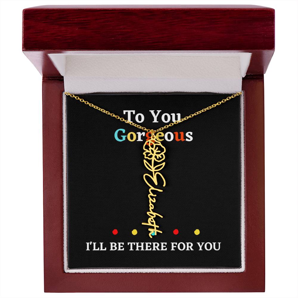 Birth flower necklace, birth month flower necklace Personalized with gift box