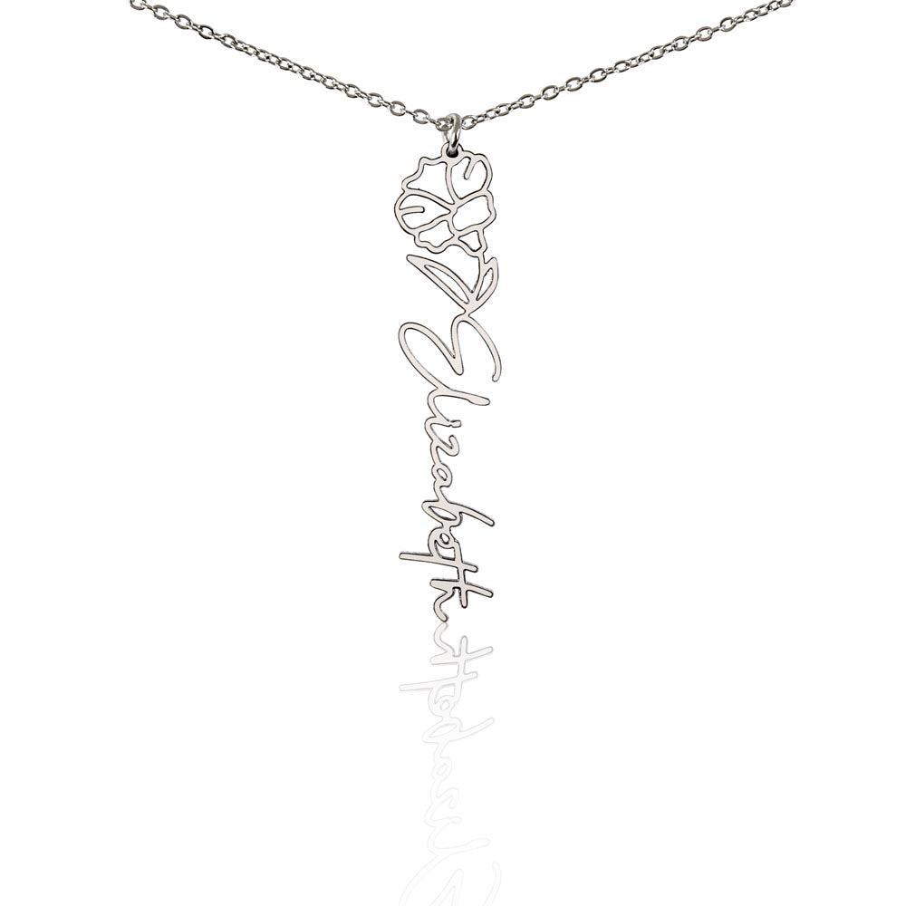 Birth flower necklace, Birth month flower necklace Customized with gift Box