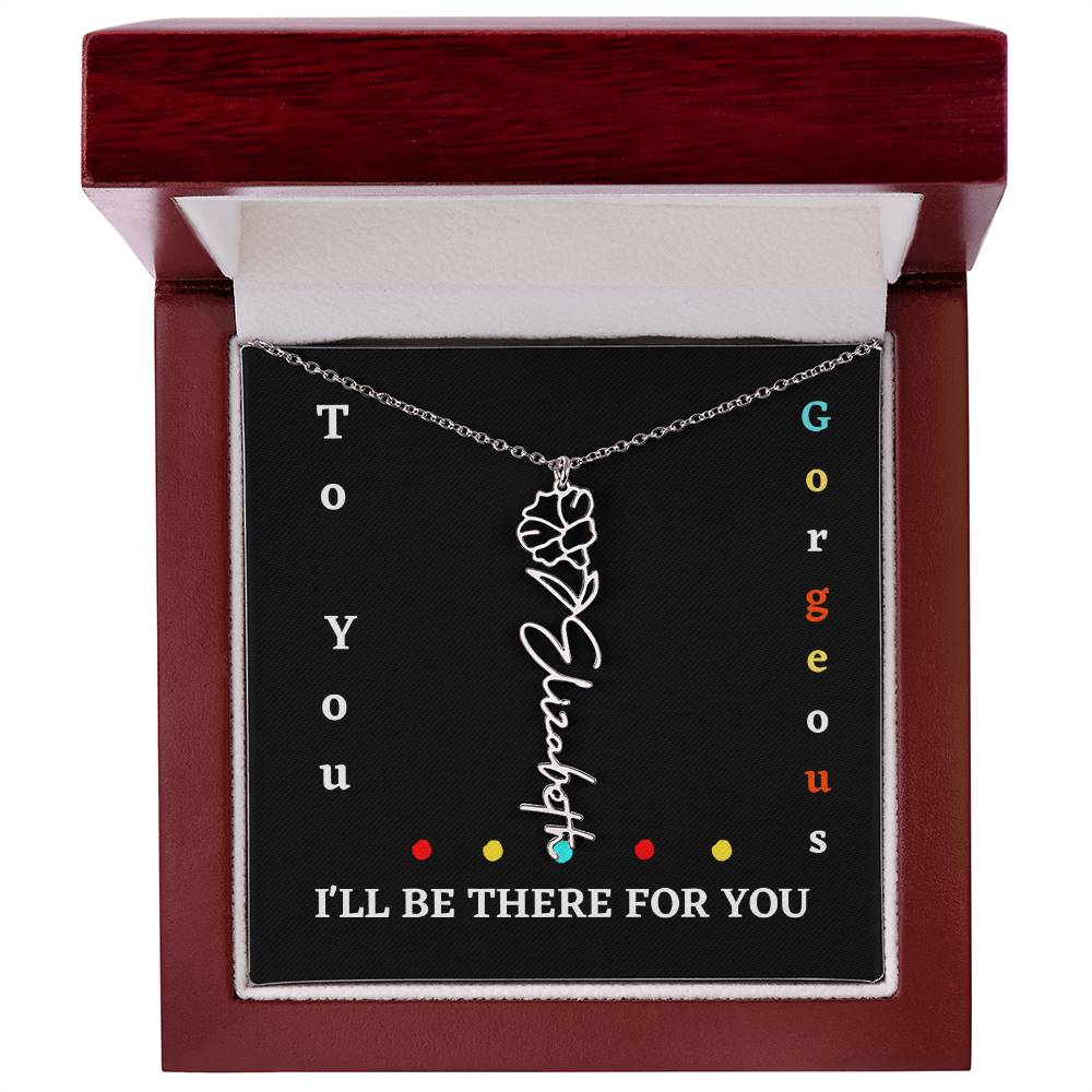 Birth flower necklace, Birth month flower necklace Customized with gift Box