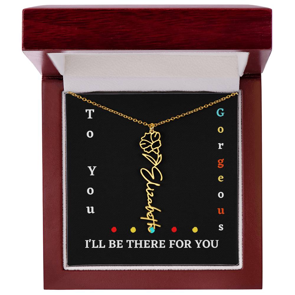 Birth flower necklace, Birth month flower necklace Customized with gift Box