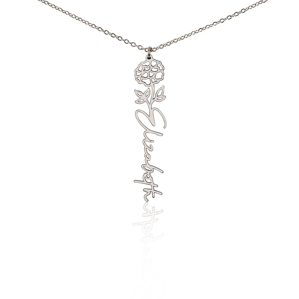 Birth flower necklace, Birth month flower necklace Customized with gift Box