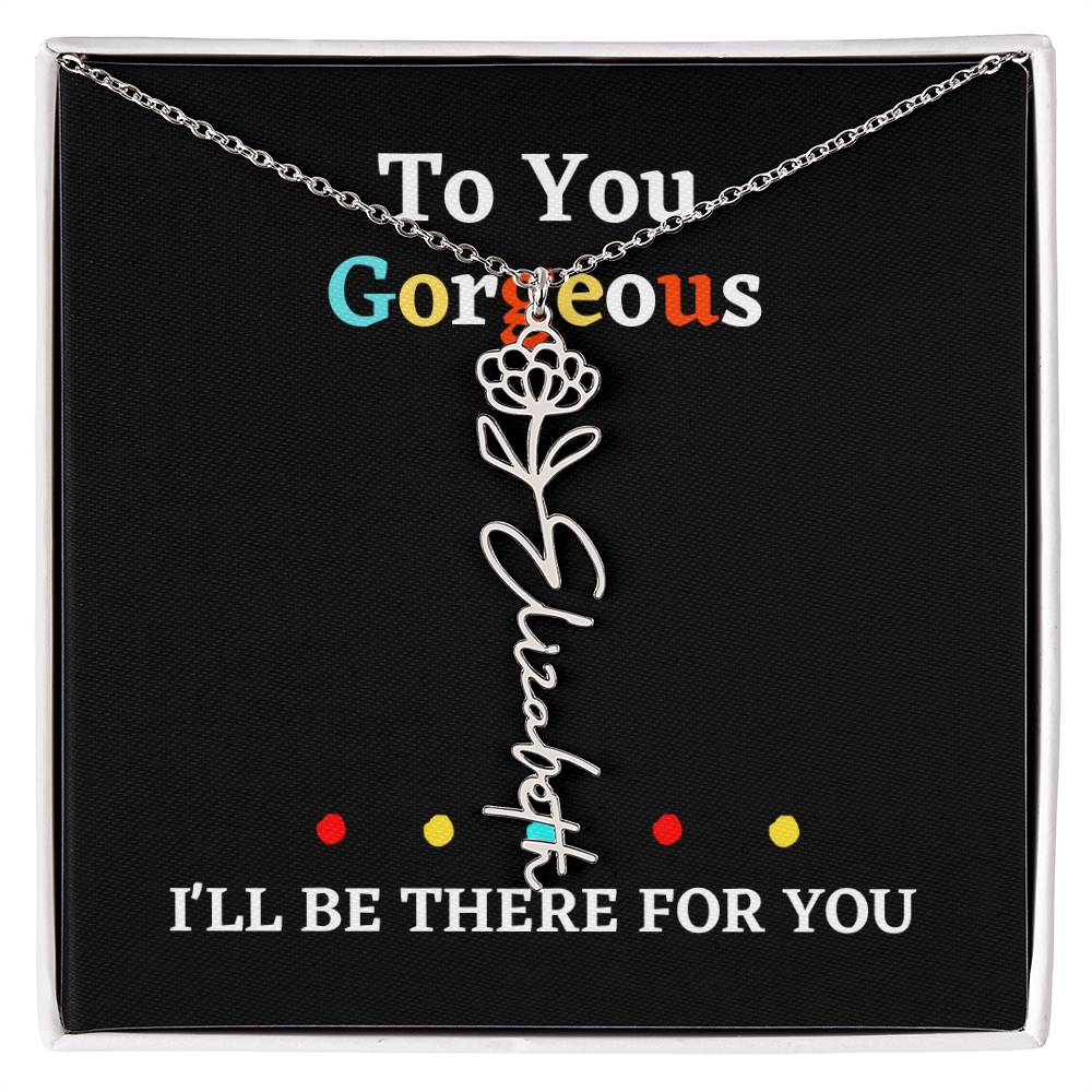 Birth flower necklace, birth month flower necklace Personalized with gift box