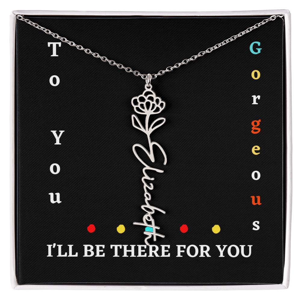 Birth flower necklace, Birth month flower necklace Customized with gift Box