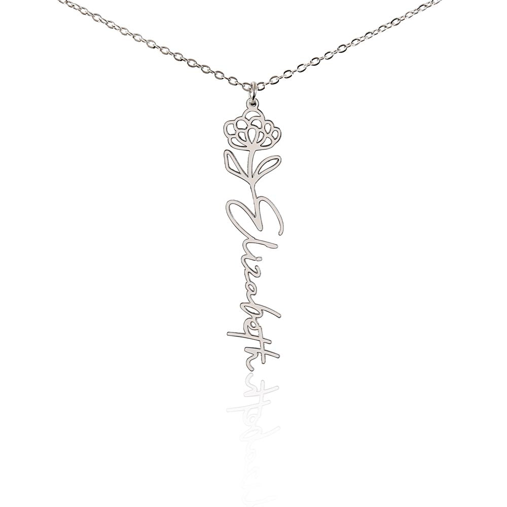 Birth flower necklace, Birth month flower necklace Customized with gift Box