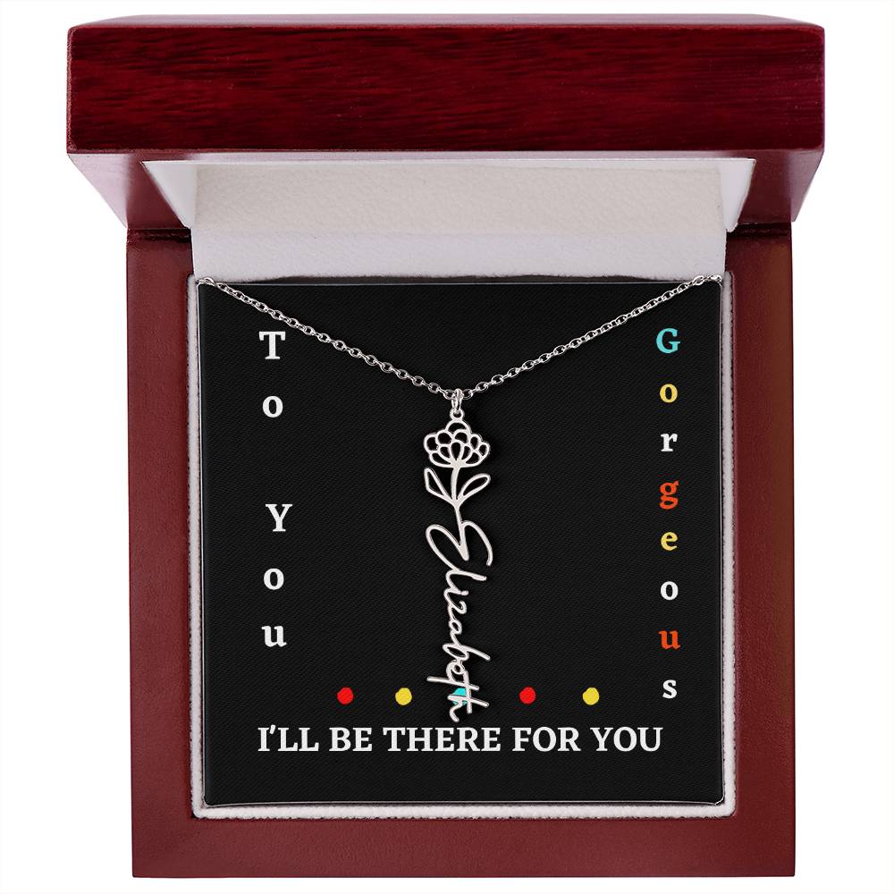 Birth flower necklace, Birth month flower necklace Customized with gift Box