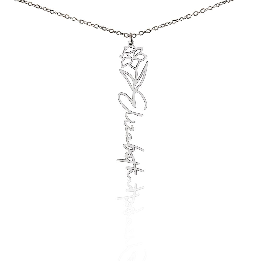 Birth flower necklace, Birth month flower necklace Customized with gift Box