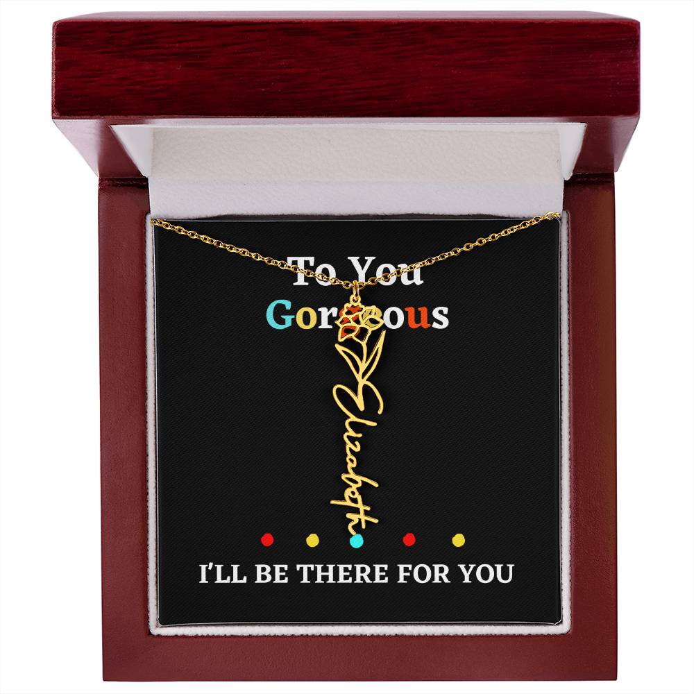 Birth flower necklace, birth month flower necklace Personalized with gift box