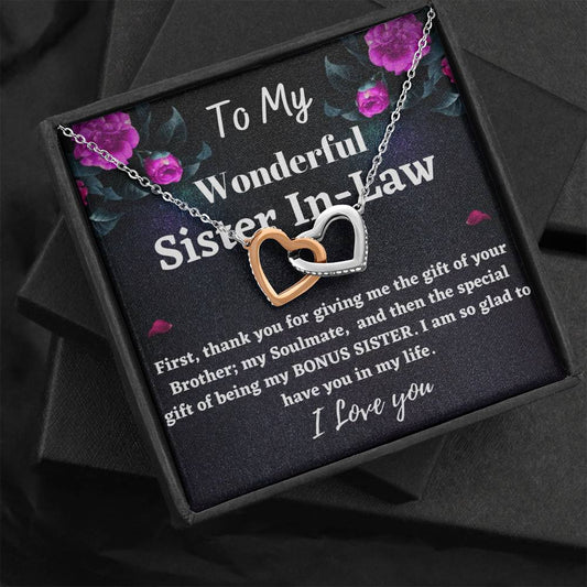 Sister in law Gift - Interlocking Hearts