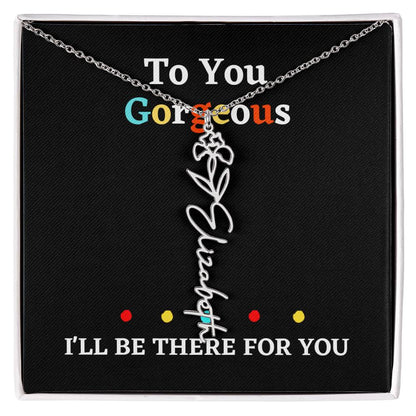 Birth flower necklace, birth month flower necklace Personalized with gift box
