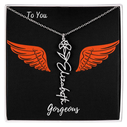 Birth flower necklace Birth name flower Necklace Personalized with a gift box