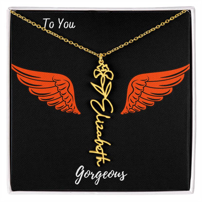 Birth flower necklace Birth name flower Necklace Personalized with a gift box