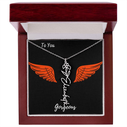 Birth flower necklace Birth name flower Necklace Personalized with a gift box