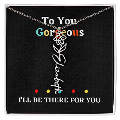 Birth flower necklace, birth month flower necklace Personalized with gift box