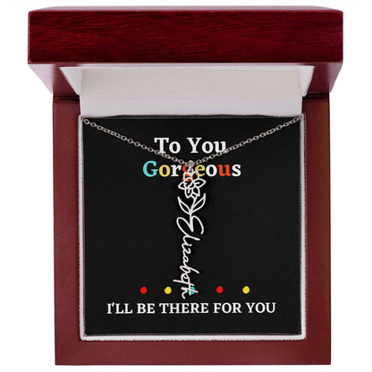 Birth flower necklace, birth month flower necklace Personalized with gift box
