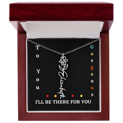 Birth flower necklace, Birth month flower necklace Customized with gift Box