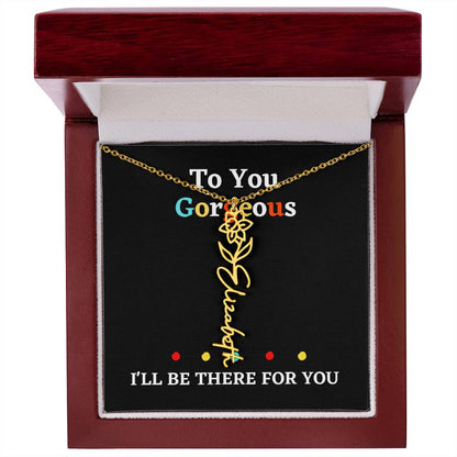 Birth flower necklace, birth month flower necklace Personalized with gift box
