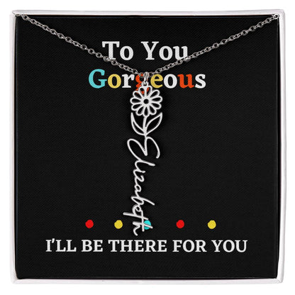 Birth flower necklace, birth month flower necklace Personalized with gift box