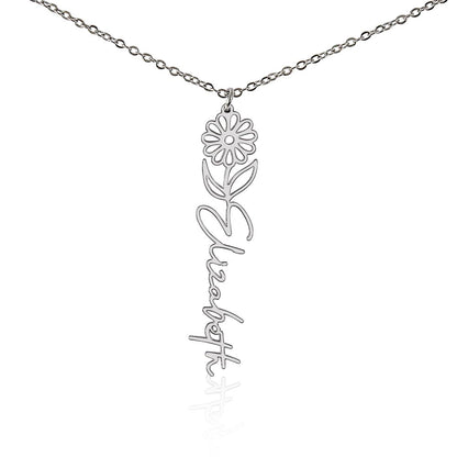 Birth flower necklace, Birth month flower necklace Customized with gift Box