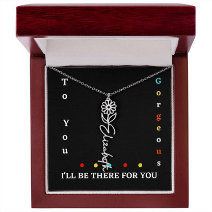 Birth flower necklace, Birth month flower necklace Customized with gift Box
