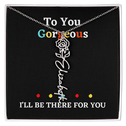 Birth flower necklace, birth month flower necklace Personalized with gift box