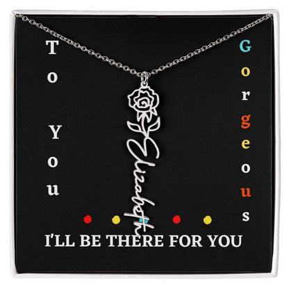 Birth flower necklace, Birth month flower necklace Customized with gift Box