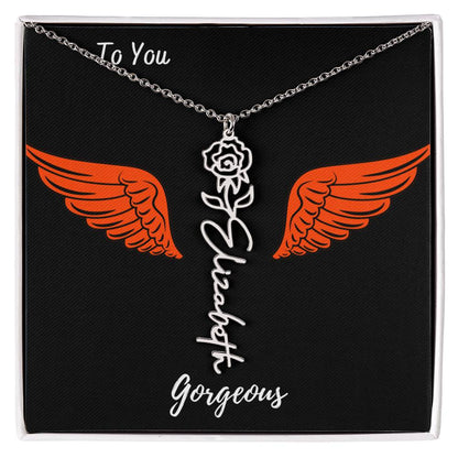 Birth flower necklace Birth name flower Necklace Personalized with a gift box
