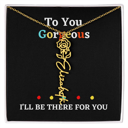 Birth flower necklace, birth month flower necklace Personalized with gift box