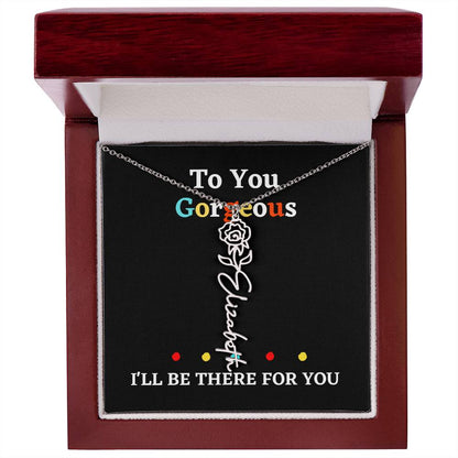 Birth flower necklace, birth month flower necklace Personalized with gift box