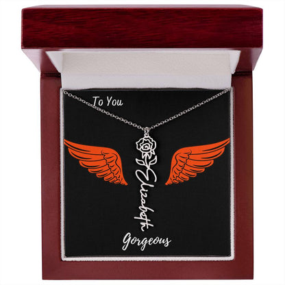 Birth flower necklace Birth name flower Necklace Personalized with a gift box