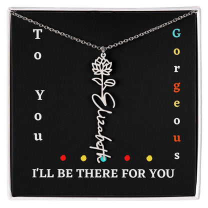 Birth flower necklace, Birth month flower necklace Customized with gift Box