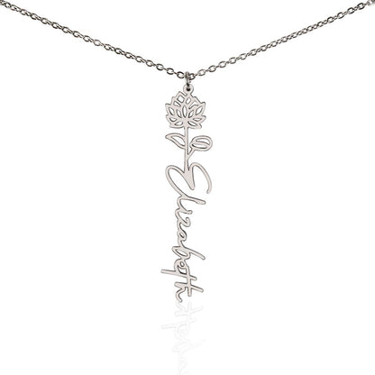 Birth flower necklace, Birth month flower necklace Customized with gift Box