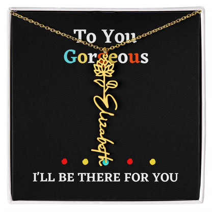 Birth flower necklace, birth month flower necklace Personalized with gift box